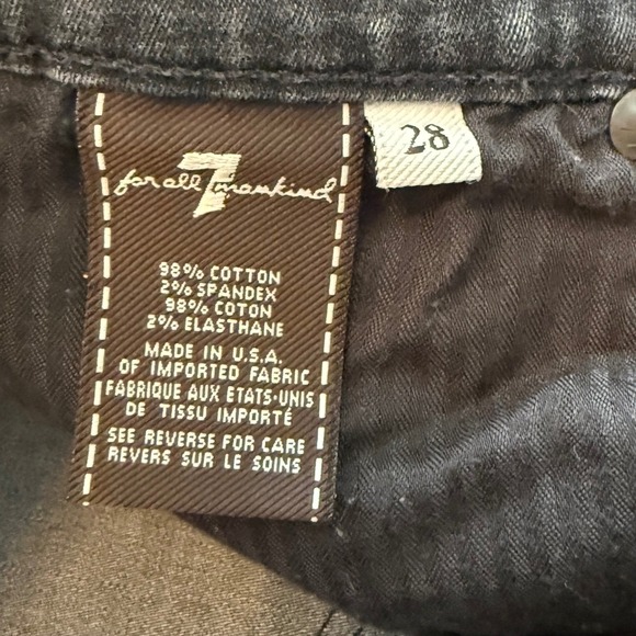 7 For All Mankind Roxanne Black Wash Skinny Zipper Ankle Jeans Womens Size 28 - Picture 4 of 8